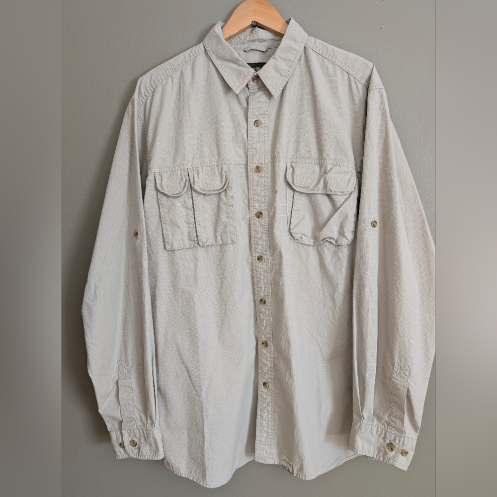 Eddie Bauer Guide Fishing Shirt Size Large Tall